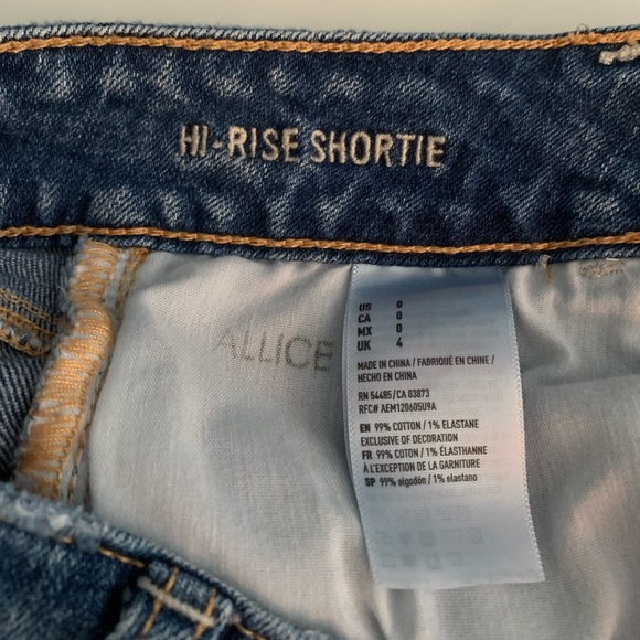 American Eagle Distressed Acid Washed Denim Shorts - Picture 4 of 5